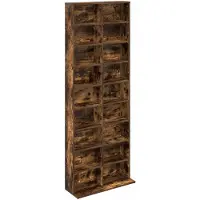 vidaXL CD Kast Gerookt eiken 65 x 23,5 x 175 cm Bewerkt hout
