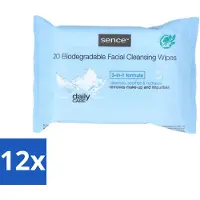 Sence 12 x - Normale Huid - Gezichtsreinigingsdoekjes - Mild Reinigend - 20 Doekjes - Gezichtsreinigingsdoekjes - Normale Huid - Reinigingsdoekje - Huid Reinigen - Make-up Verwijderen