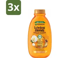 Garnier 3 x Loving Blends Argan- en Cameliaolie Shampoo 300 ml - Droog Haar - Dof Haar - Haarvoeding - Haarherstel - Arganolie