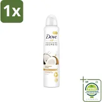 Dove 1 x - Deodorant - Coconut & Jasmine Flower - Tropisch en verzorgend - 250 ml - Deodorant Spray - Kokos En Jasmijn - Anti-transpirant Spray - Zachte Oksels - Geur Van Kokos En Jasmijn