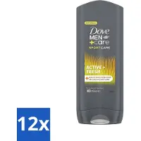 Dove 12 x - Douchegel - Men+ Care Active Fresh - Verfrissend en langdurige bescherming - 400 ml - Douchegel - Frisse Geur - Actieve Mannen - Energie - Huid Reinigen