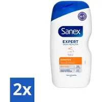 Sanex 2 x Douchegel Expert Skin Health Sensitive 400 ml - Gevoelige Huid - Douchegel - Huidverzorging - Milde Reiniging - Whey Proteïne