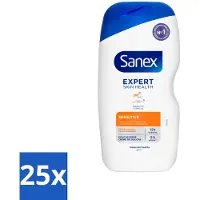 Sanex 25 x Douchegel Expert Skin Health Sensitive 400 ml - Gevoelige Huid - Douchegel - Huidverzorging - Milde Reiniging - Whey Proteïne