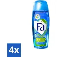 Fa 4 x - Douchegel - Zeeliefde Fresh - Verfrissend & Verkwikkend - Verzorgend - 250 ml - Douchegel - Zee - Fris - Verfrissend - Huid Verzorging