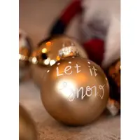 Famanu – Set van 12 glazen kerstballen, kerstboomdecoratie, om op te hangen, diameter 8 cm, bruin/zilver/goud