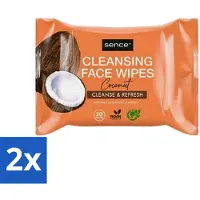 Sence 2 x - Coconut - Gezichtsreinigingsdoekjes - Verzorgend - 20 Doekjes - Gezichtsreinigingsdoekjes - Kokos - Huidverzorging - Make-up Verwijderen - Hydrateren