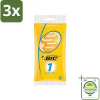 BIC 3 x - Scheermesjes - Sensitive - Enkel Mesje - Wegwerpmesjes - 5 Scheermesjes - Grootverpakking - Scheermesje - Gevoelige Huid - Wegwerpscheermesje - Roestvrij Staal - Polymerische Bekleding