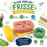 Amuse 3-Delige Lunchbox Set voor Kinderen – Lunch Box + Kleine Lunchbox + Banana Box | Voor School & Onderweg | Cadeau: Verschillende Snoepjes in de Verpakking