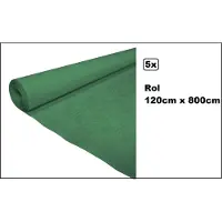 Wefiesta 5 stuks Tafelrol tafelkleed groen 120cm x 800cm papier - totaal 40 meter - Party diner food festival eten fun thema feest party