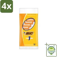 BIC - Scheermesjes - Enkel Mesje - Wegwerpmesjes - 5 Scheermesjes - Voordeelverpakking - 4 stuks - Scheermesje - Wegwerpscheermesje