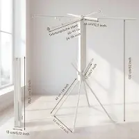 Happiq Foldable Clothes Drying Rack - Kunststof en metaal - Grijs - voor Thuis en Professioneel Gebruik