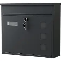 Famanu – Wandbrievenbus in mailbox design, zwart, moderne wandbrievenbus voor post, stijlvol en functioneel