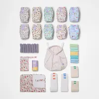 Bambino Mio Complete set herbruikbare luiers – 20 herbruikbare luiers en accessoires voor dagelijks gebruik in motief ‘Garden Party’