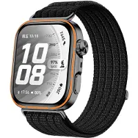 Strap-it Ultra Thin bandje Nylon geschikt voor Huawei Watch Fit 5 Pro / 5 / 4 Pro / 4 / 3 - Zwart