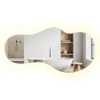 Tulup Spiegel LED - Organische Spiegel Met LED Verlichting - 40 cm x 80 cm - Neutraal Wit 4000K - LED Lampen Spiegel - Organische Spiegel XL LED - Grote Organische Spiegel Woonkamer LED