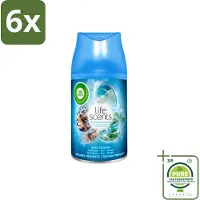 Air Wick - Luchtverfrisser Navulling - Turquoise Oase - Automatische Spray - 250 ml - Voordeelverpakking - 6 stuks - Geurverspreiding - Tropische geur
