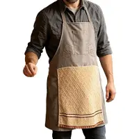 Snq Schort - 65×70 cm -Verstelbaar keukenschort met handdoek – 1 stuk – wasbaar katoen – zwart – voor grillen, bakken , koks