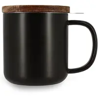 Ogo living - Theemok met filter en houten dekseltje - Juliet - 300 ml - zwart