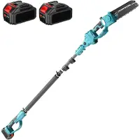 Happiq Draadloze 2-in-1 stokzaag – Voor tuin en boomverzorging – Mini-kettingzaag met verlengpaal, 20 cm zaagblad – Inclusief 2×4.0 Ah batterijen