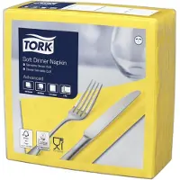 Tork Serviet Tork 39x39 cm 3-lag Gul,12 pk x 100 stk/krt