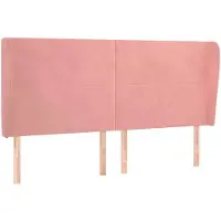 vidaXL Hoofdbord met randen 163x23x118/128 cm fluweel roze