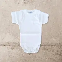 Babidu Romper/Body | Basis romper | Korte Mouw | Wit | Unisex | 6 Maand | Maat 68