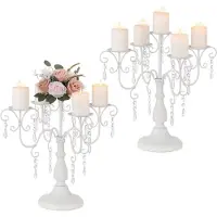 Unyqoos Decoratieve vijfarmige kandelaar met kristallen voor sfeervolle tafeldecoratie