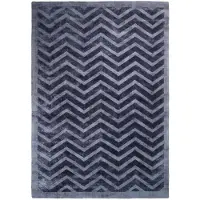 Padiro design laagpolig vloerkleed 160 x 230 cm - donkerblauw - modern geometrisch patroon - voor vloerverwarming - van viscose en katoen