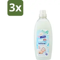 At Home 3 x - Wash - Wasverzachter - Sensitive - 20 Wasbeurten - Wasverzachter - Wasverzachter Sensitive - Wasverzachter Voor Kleding - Wasverzachter Voor Alle Stoffen - Wasverzachter Voor Katoen