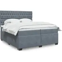 vidaXL Boxspring met matras fluweel donkergrijs 200x200 cm