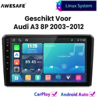 AWESAFE Autoradio - Geschikt Voor Audi A3 8P 2003 t/m 2012 - Draadloos Carplay Android Auto - Linux systeem - Touchscreen - Bluetooth Wifi - 2003 2004 2005 2006 2007 2008 2009 2010 2011 2012