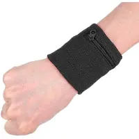 Snq Ademende polsband met ritssluiting - sporttas - geschikt voor hardlopen - fietsen en fitness - zwart