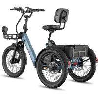 Fafrees F20 Mate II Elektrische Driewieler – 21Ah Accu, 85km Bereik, 65Nm Koppel – Voor Senioren & Dagelijks Gebruik Haze Blue