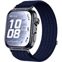 Strap-it Ultra Thin bandje Nylon geschikt voor Huawei Watch Fit 5 Pro / 5 / 4 Pro / 4 / 3 - Donkerblauw