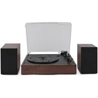 AVCOM Bluetooth Turntable System Walnut