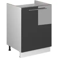 Vicco Wastafelkast Fame-Line, Antraciet Hoogglans/Wit, 60 cm