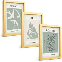 Tulup 4-Delige Schilderij Set - Stijlvolle illustraties van Henri Matisse - 20 x 30 cm - Muurdecoratie - Wanddecoratie - Slaapkamer - Moderne Wanddecoratie