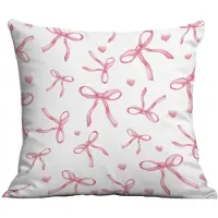 ECarla Decoratieve Kussensloop met Strikjes en Rozen - 45x45 cm