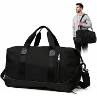 VHV - Sporttas 35 liter met schoenenvak en natvak - Waterafstotende weekendtas 47 x 22 x 25 cm - Zwart - Voor fitness en reizen