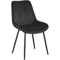 Lizzely Garden & Living SET DEAL 4 stuks: Eetkamerstoel zwart velvet Tessa eetstoel zetel