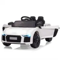 Happiq 12V Elektrische Kinderauto - voor kinderen van 3-8 jaar buitenshuis - Wit