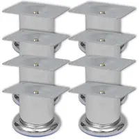 vidaXL Bankpoten rond 8 st 60 mm chroomkleurig