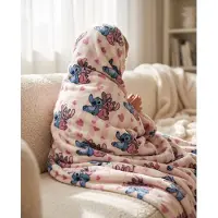 Aymax Fleece Deken Stitch en Angel Officiele Disney Licentie 110x150cm - Zachte Warme Plaid