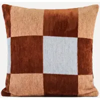 DOGGUO Sierkussen BLOCK-CUSHION-BROWN/BEIGE/BLUE (50X50 cm)