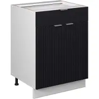 Vicco Fame-Line Onderkast voor spoelbak/kookplaat – 60 cm met lade, WB Marmer Zwart gestreept