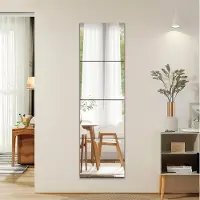 Famanu – Zelfklevende spiegeltegels, 35 x 35 cm, set van 4, decoratieve wandspiegels voor hal en slaapkamer