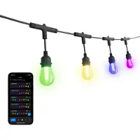 LEDVION - Smart Lichtsnoer Buiten 7M - 10 RGBIC LED Lampen - 2700K-6500K - RGB - App-Bestuurbaar - Tuinverlichting