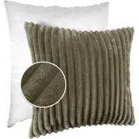 ANRO Sierkussen Olijfgroen 40x40cm – Ribfluweel Kussen Inclusief Vulling Bank Woonkamer Slaapkamer
