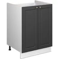 Vicco Wastafelkast Fame-Line, Anthrazit-Gold Landhaus/Wit, 60 cm