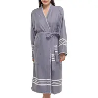Lalay - hamam badjas Krem Sultan - dark grey - XS - dames heren badjas - sauna badjas - dunne badjas - 100% gekamd katoen